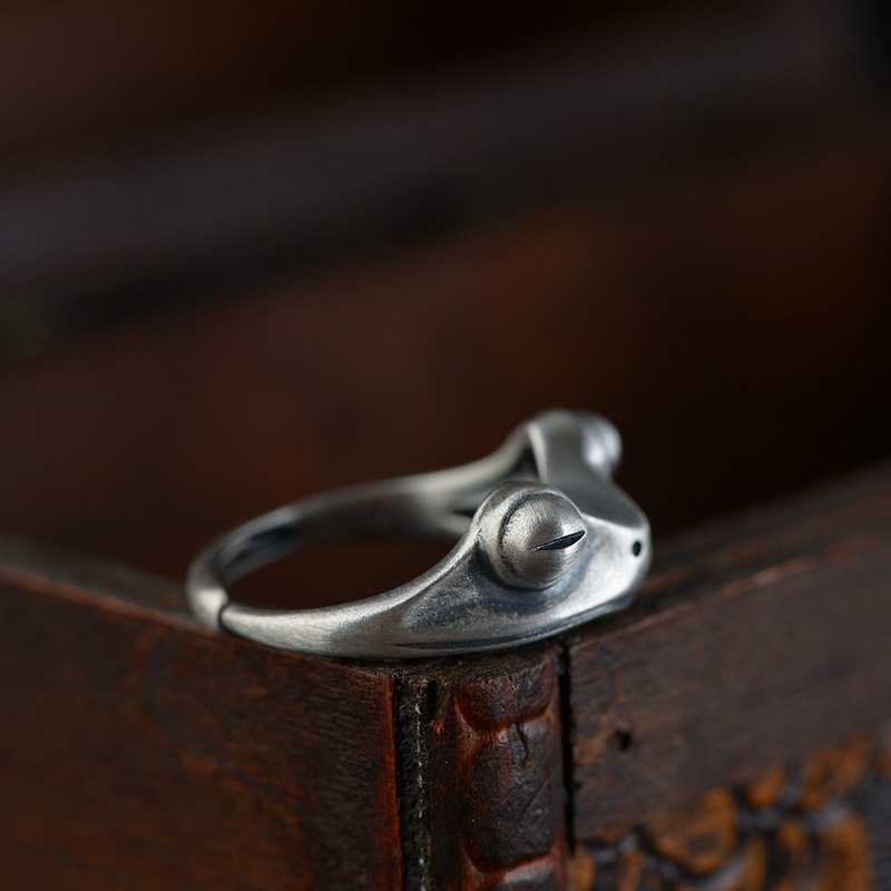 Balmora original 100% 925 sterling sølv sød frø ring til kvinder mænd åben stabling ring punk seje smykker anillos
