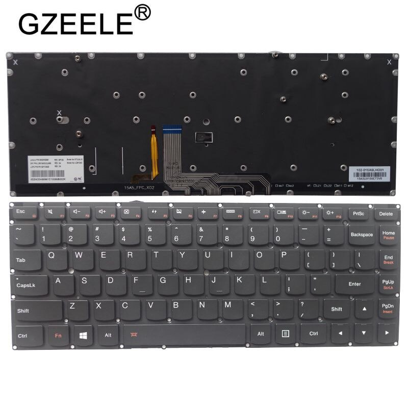 GZEELE for Lenovo Yoga 4 Pro Yoga 900-13ISK 900-13ISK2 Keyboard US backlit Laptop English Keyboard Backlight PK130YV2