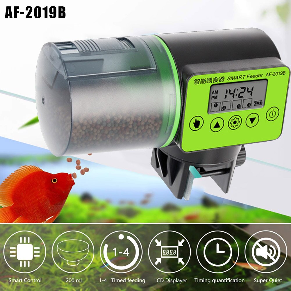 Automatic Fish Feeder Electric Auto Fish Feeder Aquarium Food Dispenser BJStore: AF-2019B