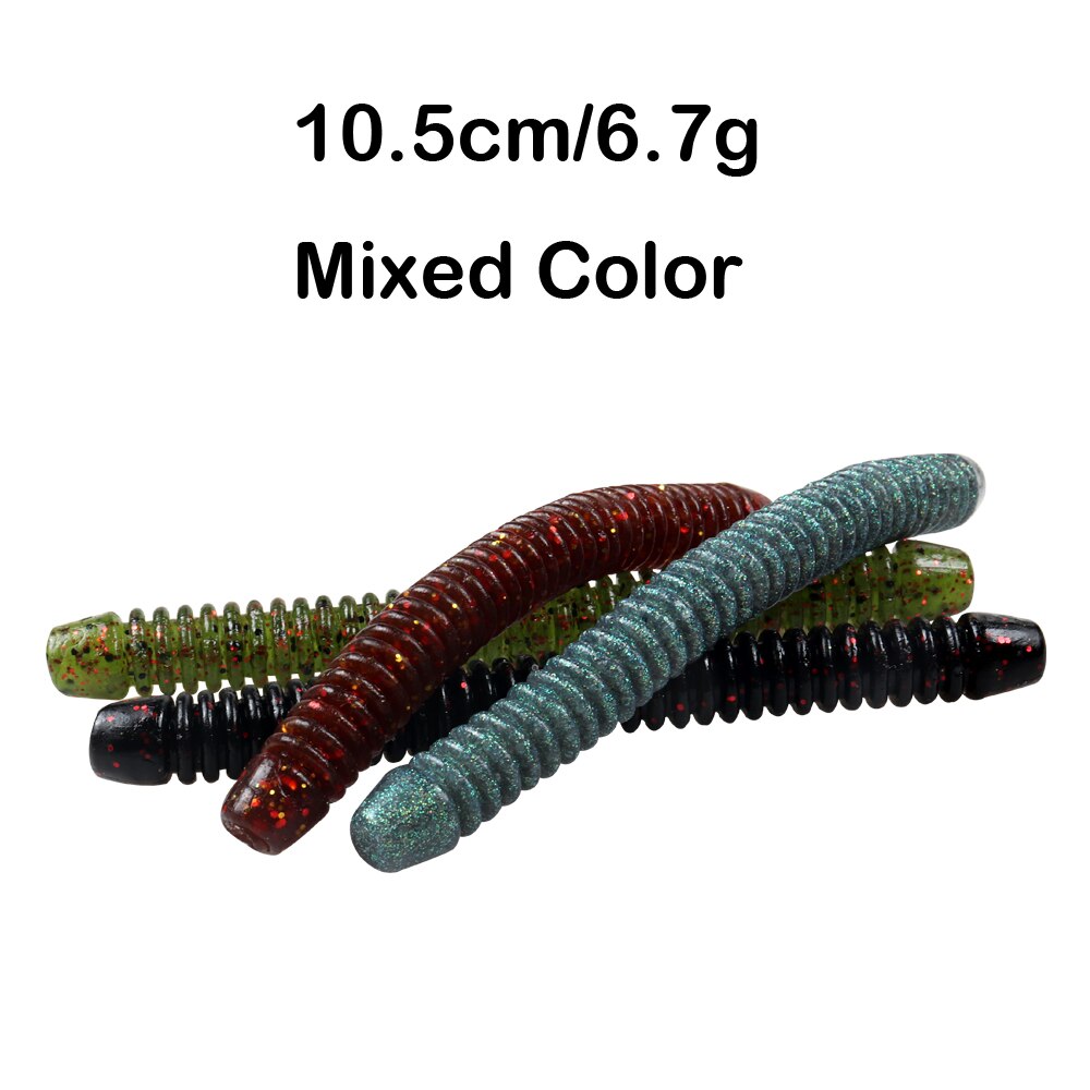 Johncoo 10pcs Soft Plastic Stick Bait 13.5cm 9.8g Soft Baits Salt-Impregnated Stick Bait Bait Bulk Bass Plastics Worm Soft Lures: C Mixed Color