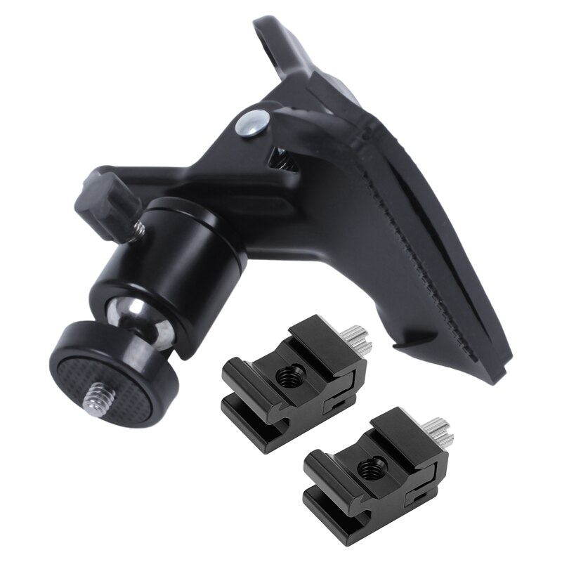 1 Pcs Metal Spring Clamp Clip With Ball Head & 5 Pcs Metal Shoe Flash Stand Adapter With 1/4 Inch Threaded