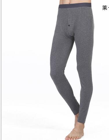 Pantalon pour hommes, leggings en coton, section mince, couleur unie, automne,: Gris foncé / XXL