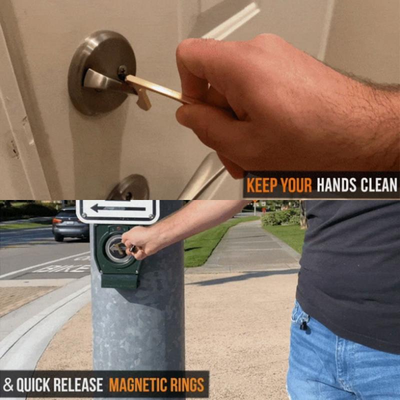 1Pcs Contactloze Deur Opening Tool Bier Trigger Touch Screen Sleutelhanger Koper Aluminiumlegering Contactloze Deur Opener Sleutelhanger