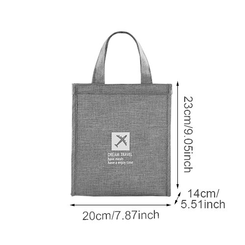 Lunch Bag Bento Kantoor Picknick Cooler Drink Kinderen Thermische Geïsoleerde Voedsel Verse Travel Organizer Ice Pack Accessoires: Gray Lunch Bag