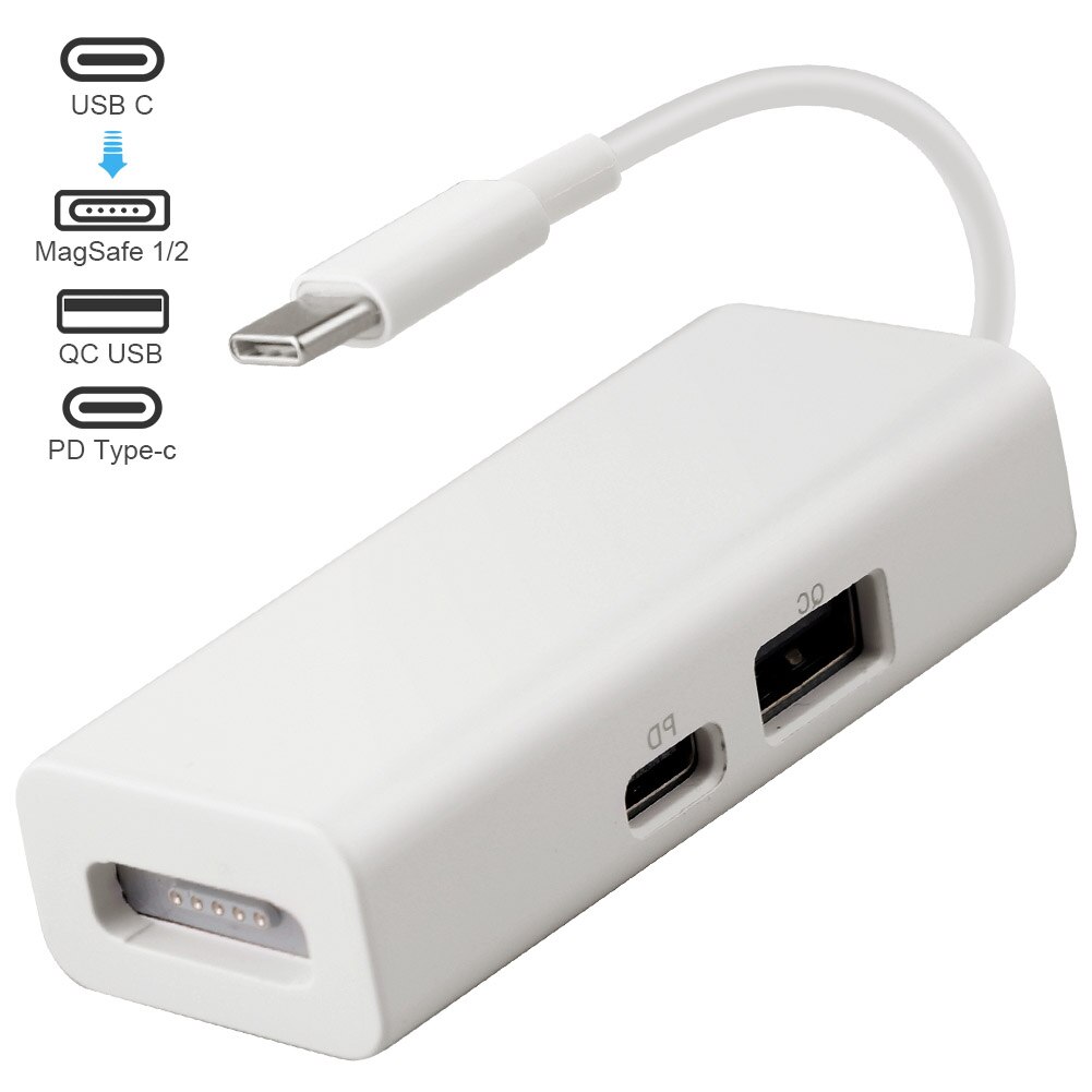 3 In 1 Converter Adapter Veilig USB-C Naar Smartphones Magnetische Accessoires Draagbare Connector Duurzaam Voor Macbook Pro 12