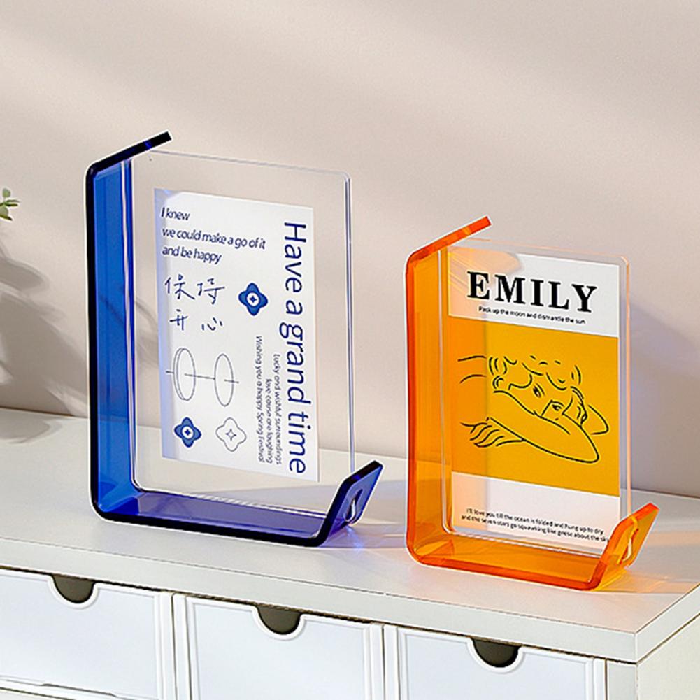 Cadre Photo flottant de 6/7 pouces, bricolage, Double face, Horizontal, Vertical, néon, acrylique, décor de bureau debout, cadre d'affichage Photo