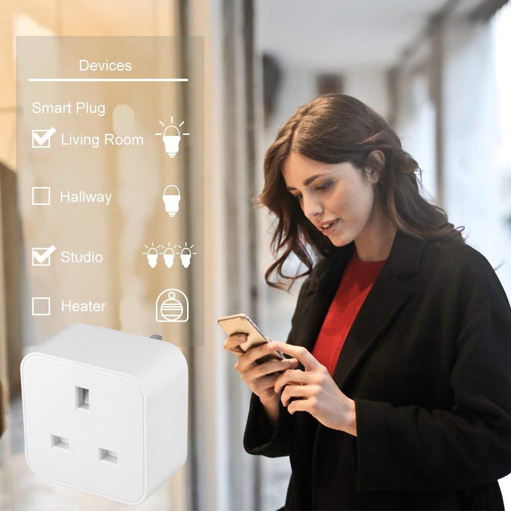 Tuya Wifi Smart Socket Uk Plug Remote Timing Outlet Adapter Voice Control