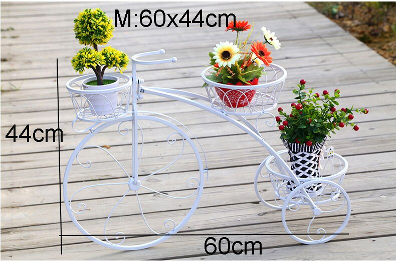 Eisen Anlage Regal Blume Gestell nordisch Metall Boden Regal Multi-schicht Fahrrad Metall verwöhnen Pflanzen Stehen Außen Metall Garten dekore: Weiß M