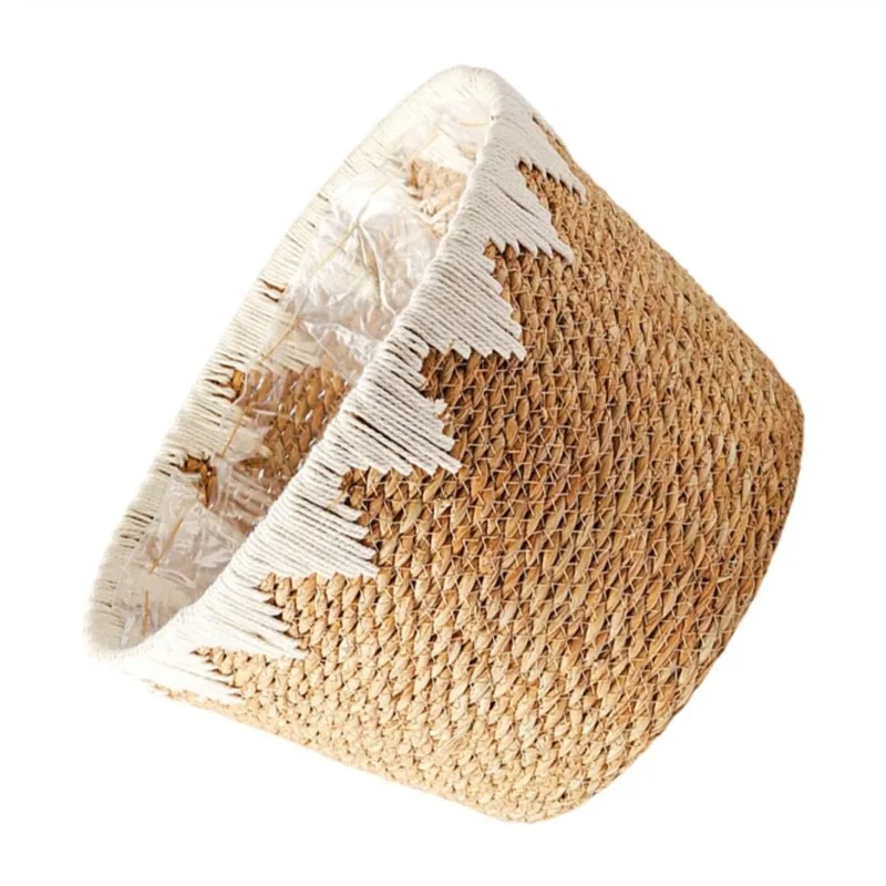 Macetero Natural, cesta de mimbre, maceta, cesta de plantas de paja de ratán para el hogar, organizador de jardín, decoración de 22/25/32cm