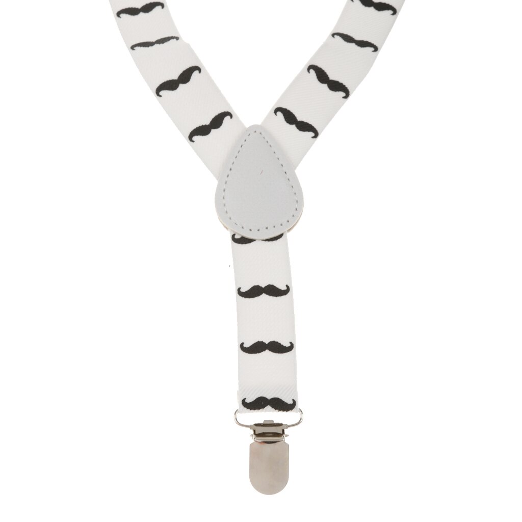 Kid Boy Girl Mustache Adjustable Stretch Y-back Suspender Clip-on Braces
