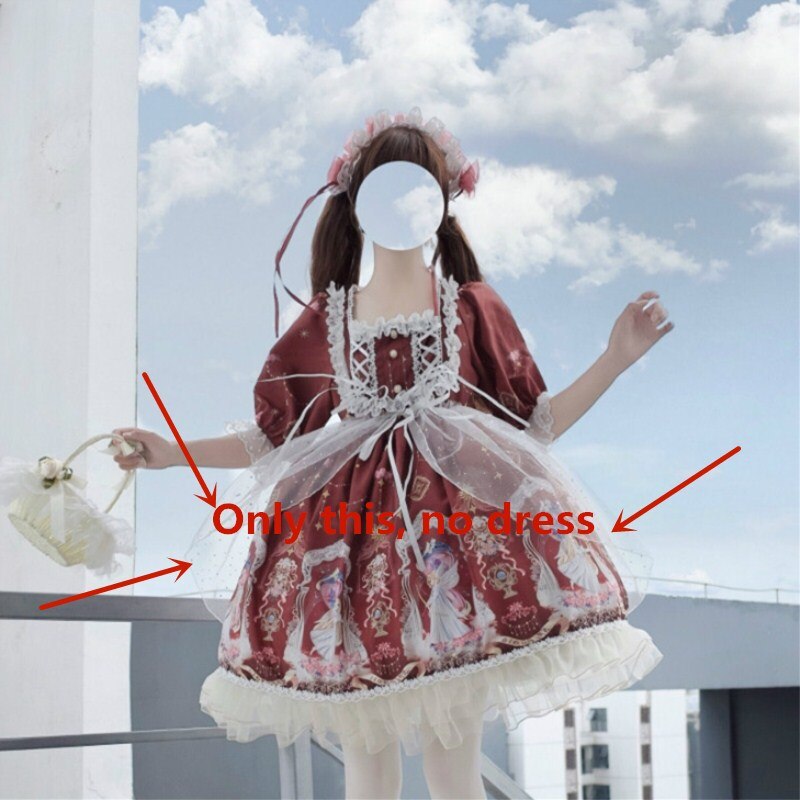 Kawaii Original Lolita Dress Angel Hourglass Short Sleeve Op Dress Japanese Soft Sister dress: Outer cover