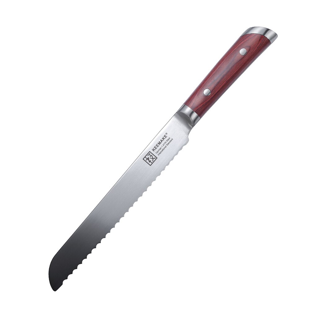 SUNNECKO-Juego de cuchillos de cocina Santoku con caja de , utensilio de cocina para Chef, para cortar carne y pan,: 8inch bread knife