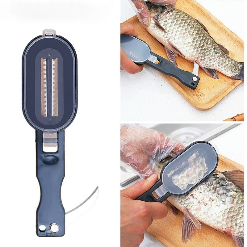 Multifunctional Fish Scale Planer Tool Fish Scaler Fishing Knife Fish Cleaning Tools Kitchen Cooking Accessorie