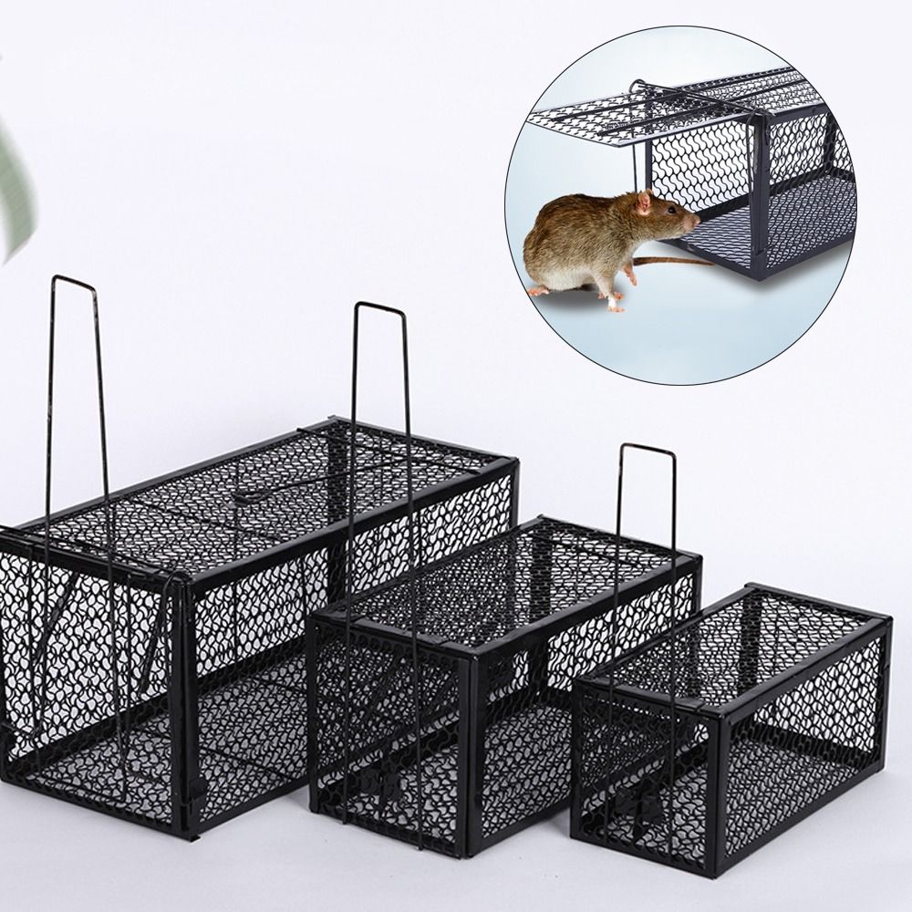 Trampa autoblocante para ratones, cebo para ratas, caja en vivo, trampa para ratones, jaula para el hogar, Control de animales, jaula de hierro para hámster