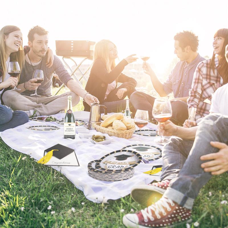 Amosfun 30 stuks ronde wegwerp papieren borden feestbenodigdheden dinerborden wegwerpborden papieren borden afstudeerfeestbenodigdheden