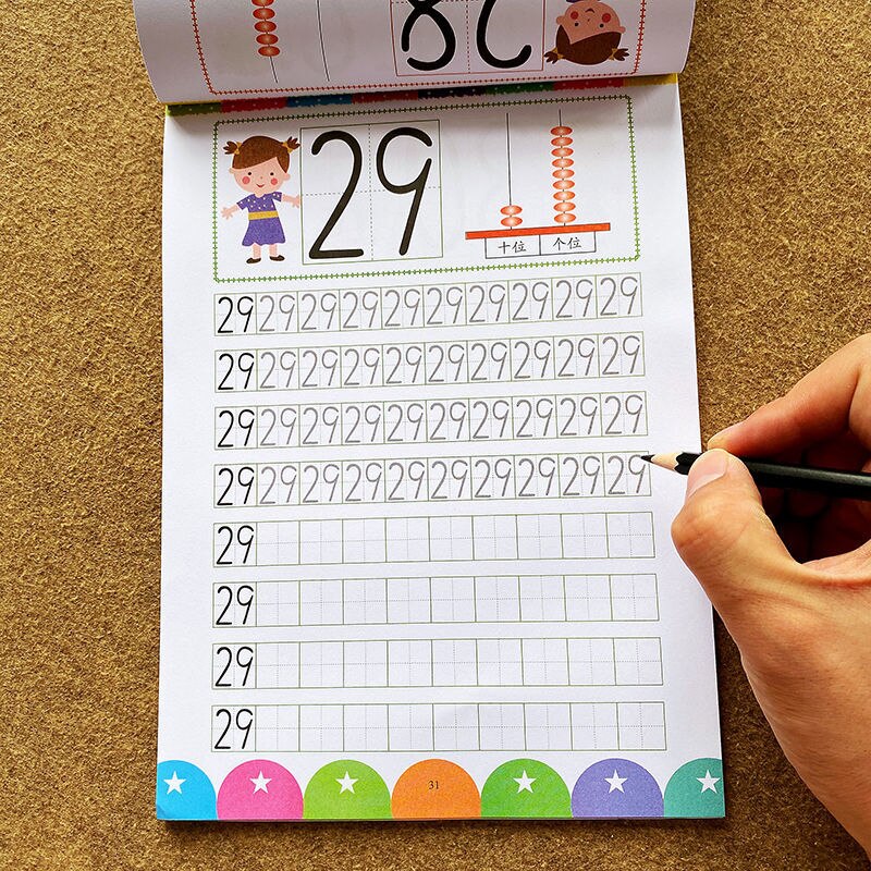 Numerals 0-100 Copybook Stationery Primary School Students BeginnersChildren Learning Numbers 0-100 Handwriting Practice Books