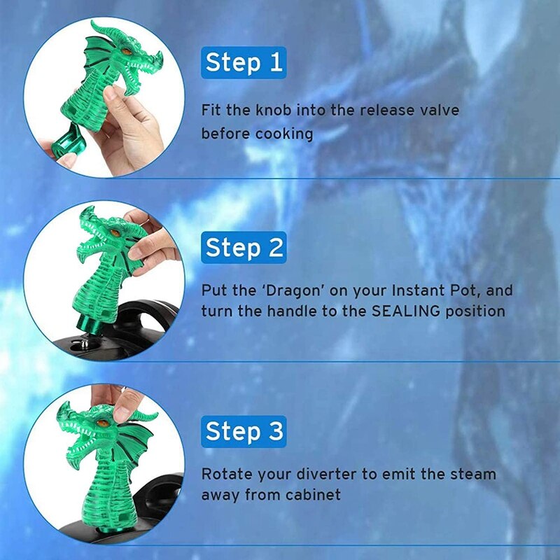 Fire-Breathing Dragon Steam Release Accessory,Steam Release Diverter for Pressure Cooker Kitchen