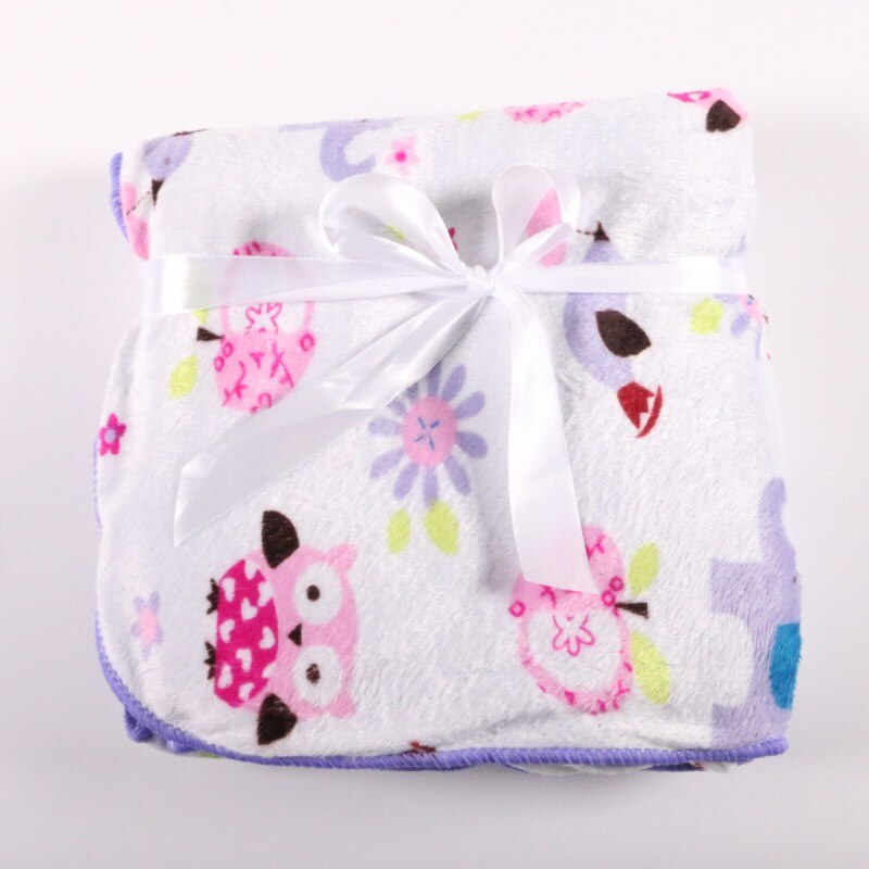 Factory Sales Baby Blanket thicken double layer fleece infant swaddle baby swaddle Microfiber plaid 76*102CM atrq0001: Purelephent