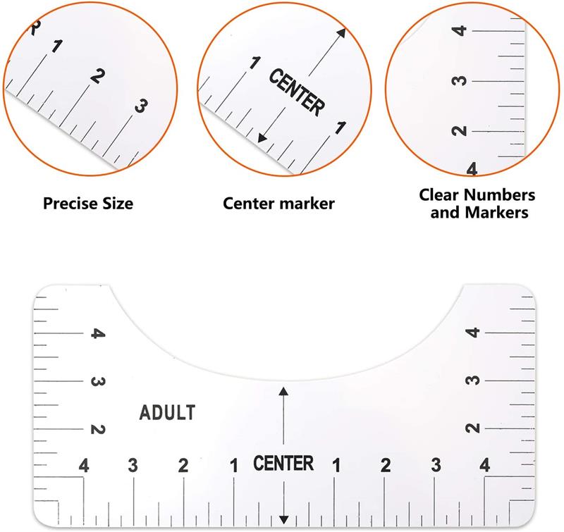 4Pcs/Set T-Shirt Alignment Ruler for Guiding Tshirt Measurement Ruler with Size Chart DIY Drawing Template Craft Tool Drafting