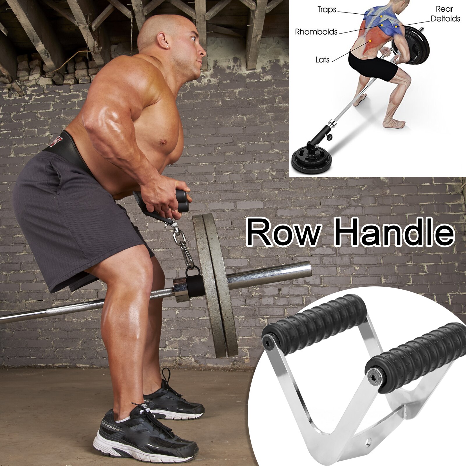 V-shaped Grip Bar Handle Cable Gym Pull Down Hand Grip for Pulley Cable Machine Biceps Triceps Back Muscle Training Bodybuilding