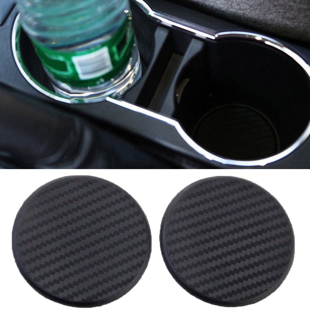 2 stk auto bil køretøj stilfuldt vand kop flaske holder pad skridsikker silikone rund mat slidstærk anti-slip mat tilbehør
