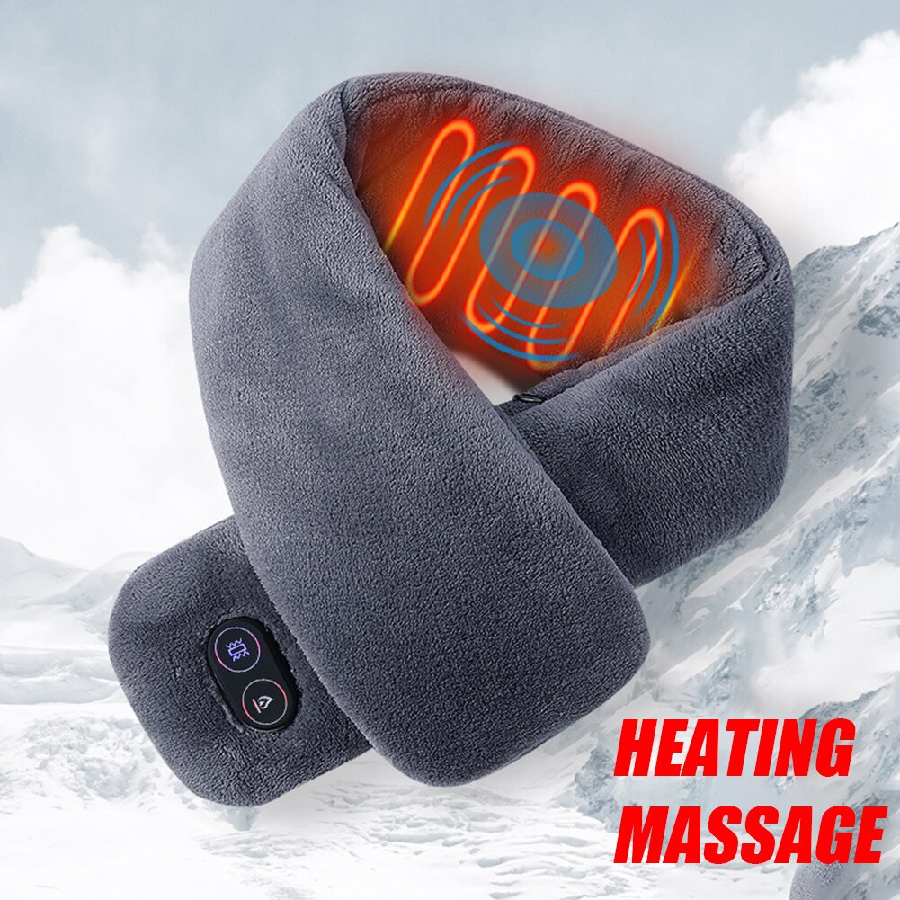 Kvinder mænd par cervikal vaskbar smertelindring temperatur kontrol usb opvarmet tørklæde massage hals wrap blød vinter varm skulder