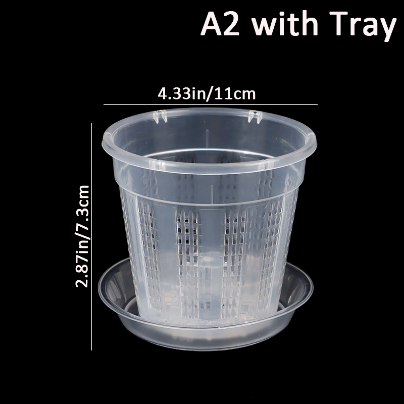 Household Garden Planter Hollow Drainage Pots With Holes Transparent Orchid Baskets Plastic Breathable Flower Pot Accessories: Yellow