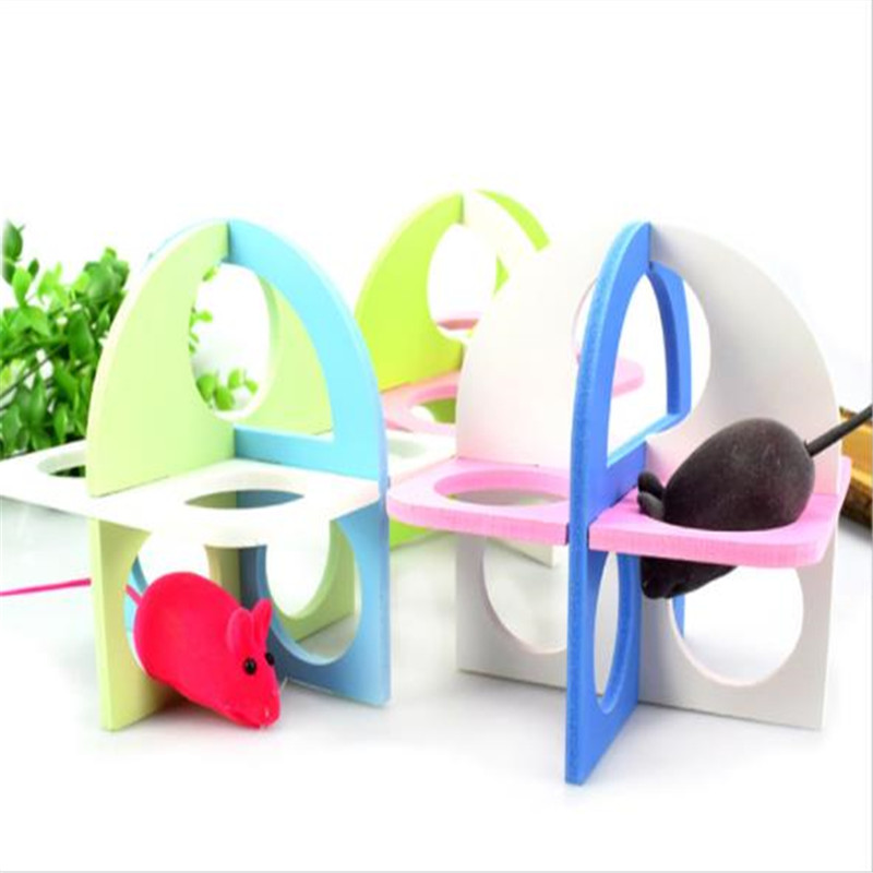 MUYG Wood Hamster House,Natural Wooden Chinchilla Hut With