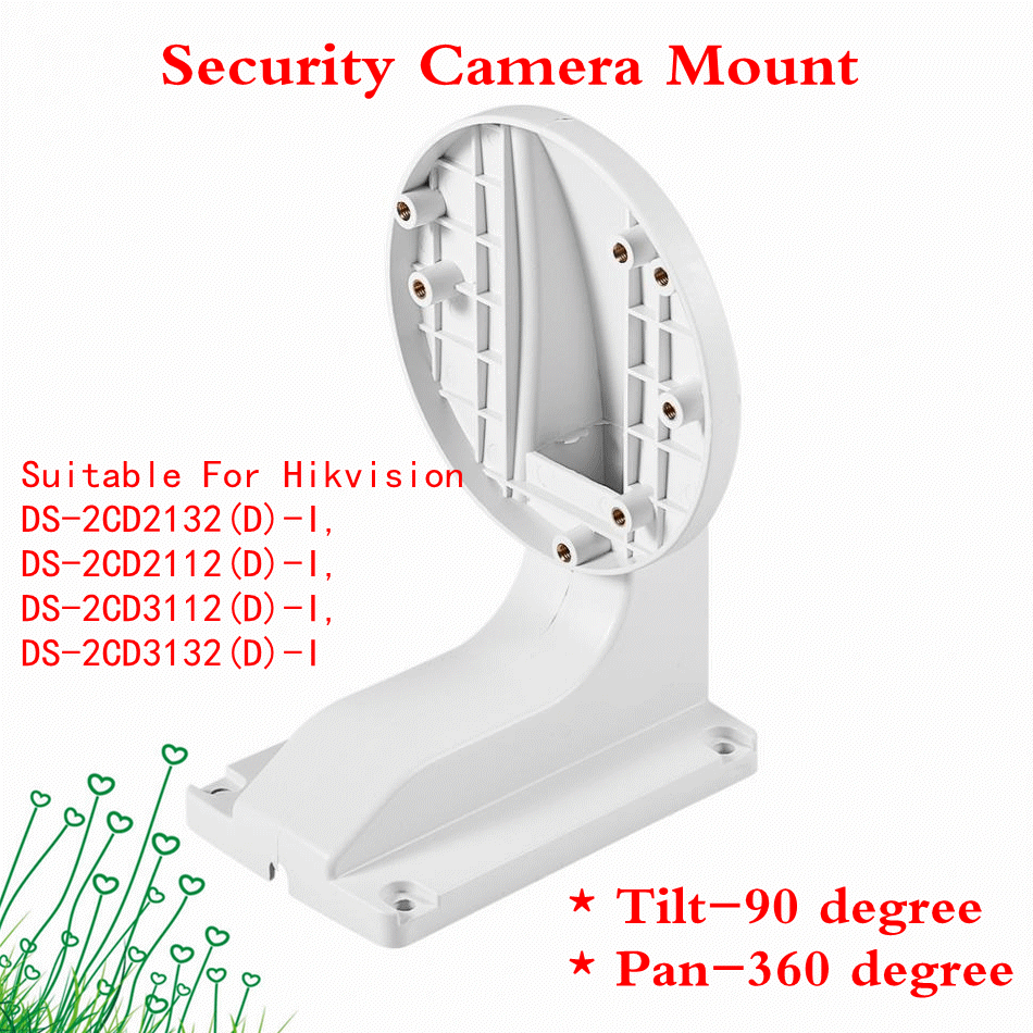 360 Degree Rotatable Security Camera Indoor Outdoor Wall ABS Bracket Mount For Hikvision DS-2CD2132(D)-I, DS-2CD2112(D)-I