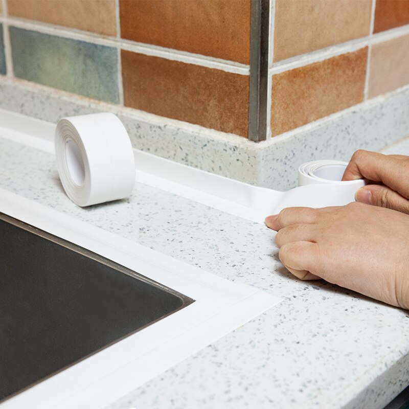 PVC 3.2m Crack Self-adhesive Tape For Bathroom and Kitchen Decoration Anti-mildew Waterproof Sealing Sink Tape Wallpaper Border