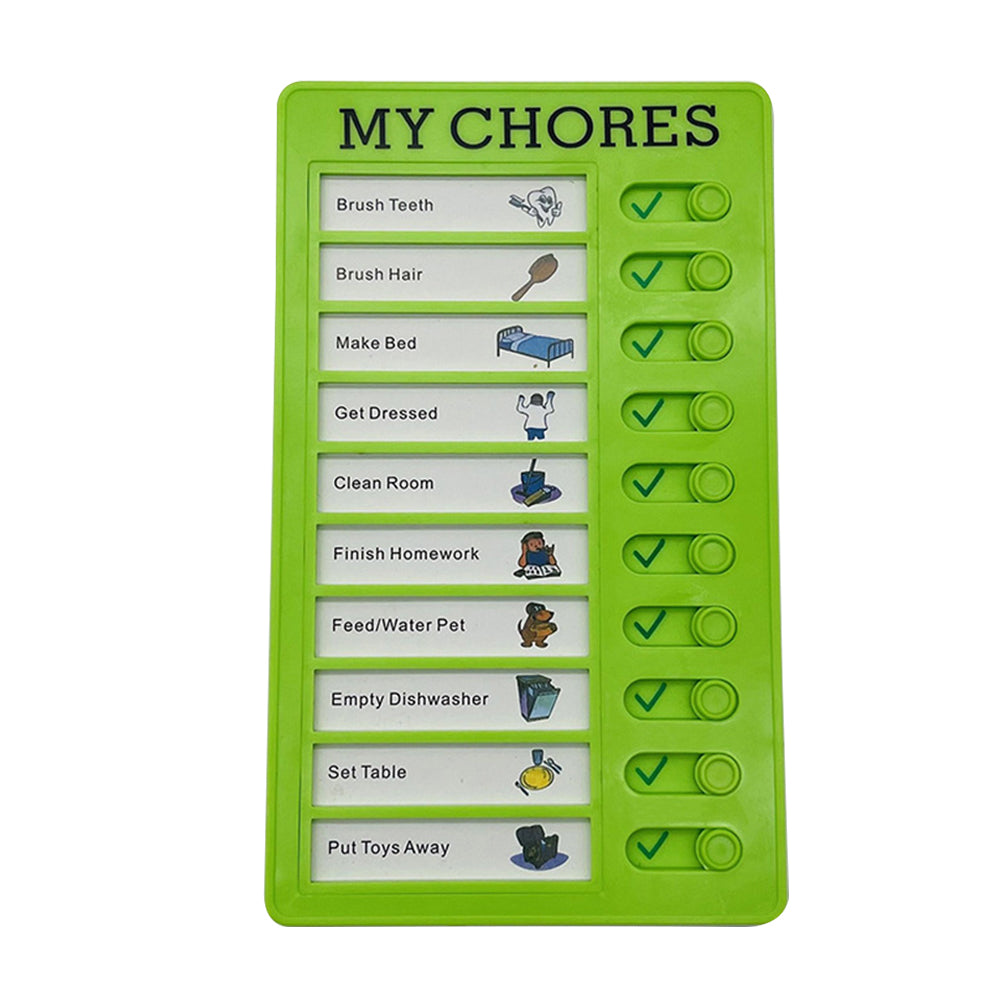 Reusable Memo Pad Chores Checklist Daily Planner Memo Chore Chart Detachable Board for Kid Self-discipline Routine Planning Card: Rose Red