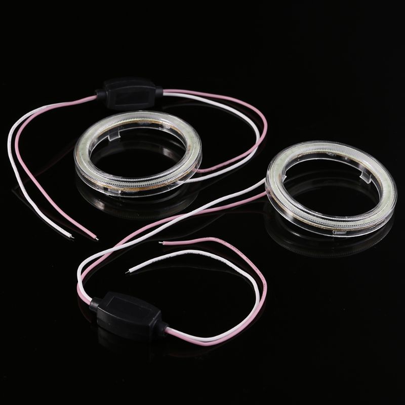 2Pcs DC 12V 60mm COB Angel Eye Halo Car LED Light Ring Headlight DRL Lamp White E7CA