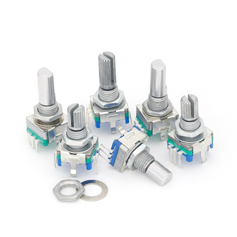 5 Stks/partij 20 Positie 360 Graden Roterende Encoder EC11 W Drukknop 5Pin Handvat Lange 15/20Mm Met een Ingebouwde Drukknop