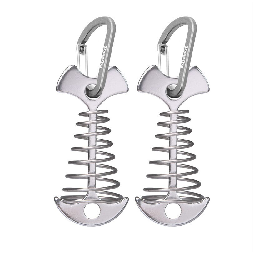 Chiodi da pavimento a lisca di pesce tenda da campeggio chiodo campo esterno Anch Peg catene a corda per vento collegato supporto per ancoraggio a vento da campeggio per feste all'aperto: Silver B 2PCS