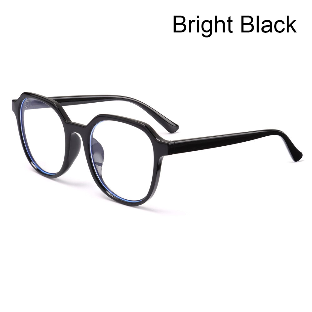 Sport Big Frame Anti-UV Blue Rays Glasses Men Women Computer Goggles Eyeglasses Students Eyewear Vision Care: Bright Black