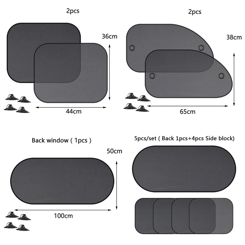 1/2/5pcs Car Window Sun Shades Cover Anti-UV Mesh Shade Curtain Protector: 4