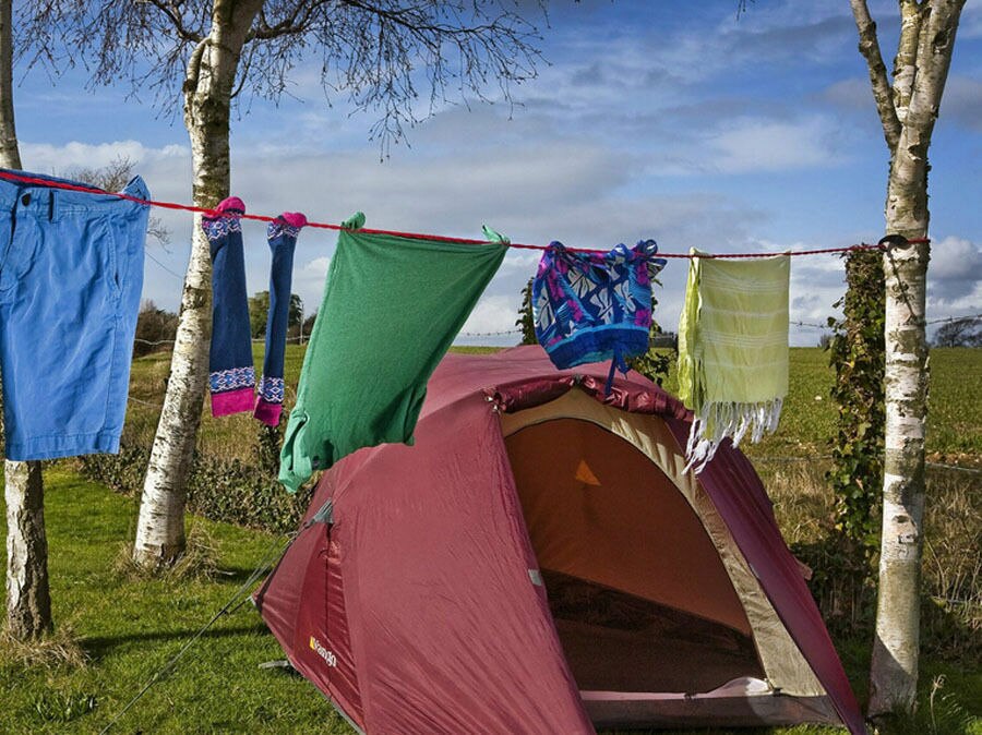 Pegless Washing Line 6.9ft Camping Travel Indoor Clothes Laundry No Pegs