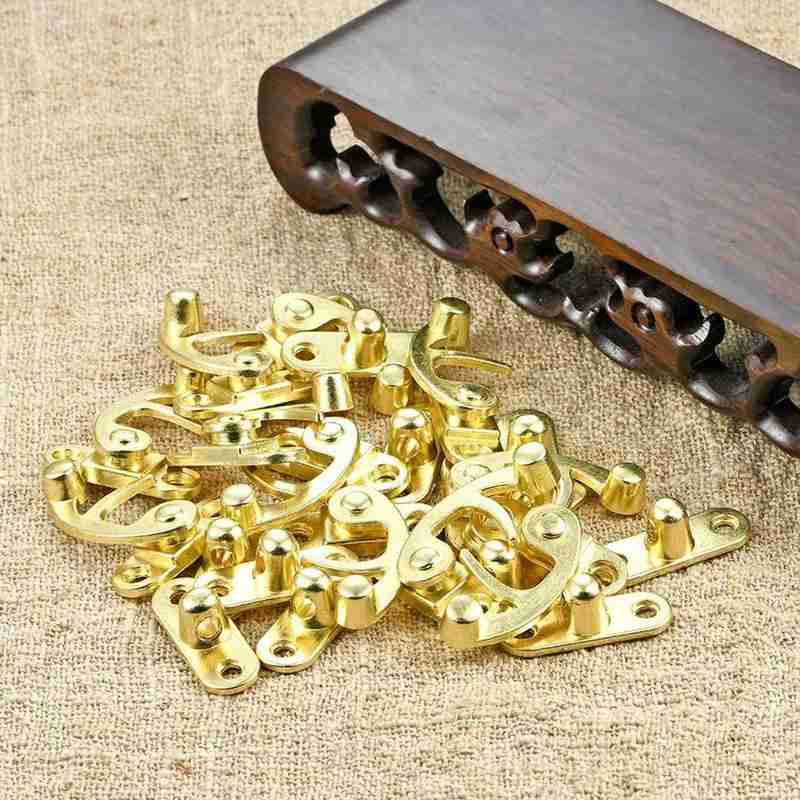 Antique Brass Metal Bronze Hook Purse Hasp Lock Vintage Wooden Jewelry Box Latches Clasp Hasps Buckle