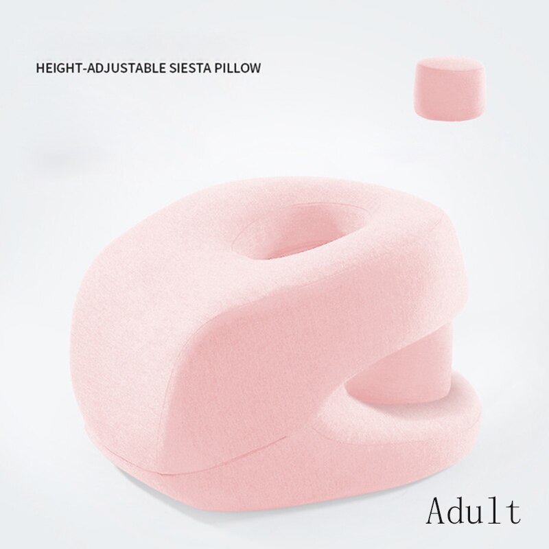 Memory Foam Nap Pillow For Travel Headrest Neck Support Cushions Office Rest Lunch Break Pillow Orthopedic Student Desk Sleeping: Adult Pink