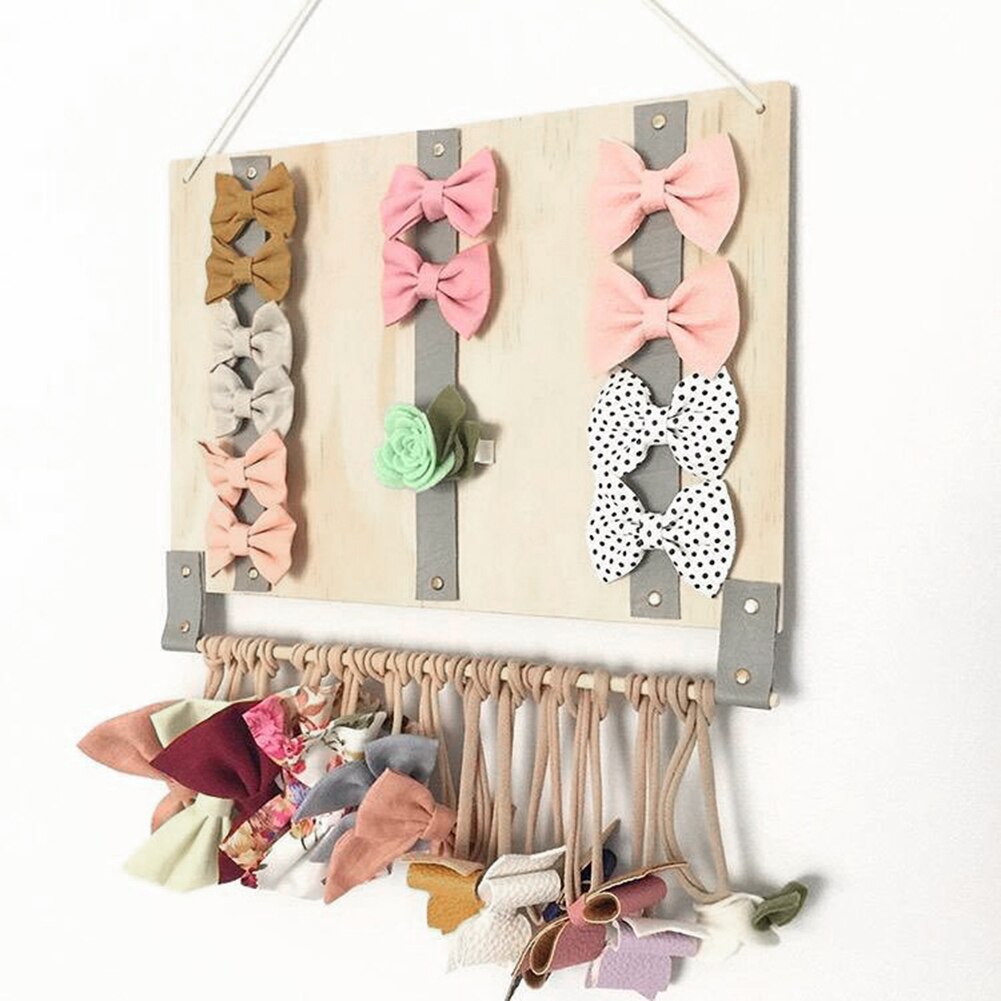 Horquilla de fieltro de madera duradera, pinza para el pelo, soporte portátil, almacenamiento, organizador DIY, accesorios, decoración lavable para niños