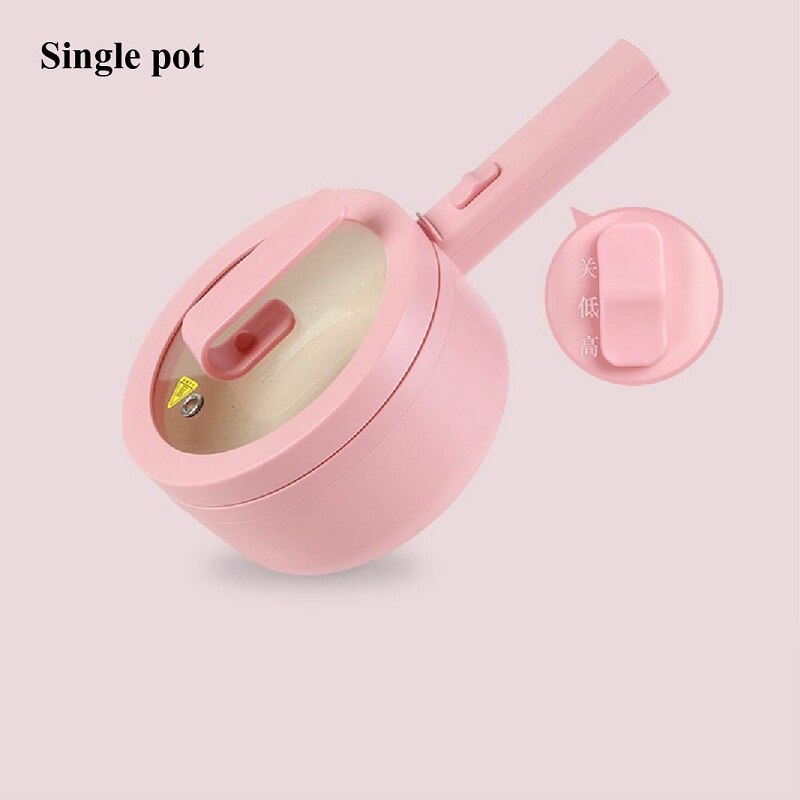 Poêle à frire électrique intégrée, 220V, multifonction, cuiseur vapeur, pour petit déjeuner, l: Single pot pink / CN