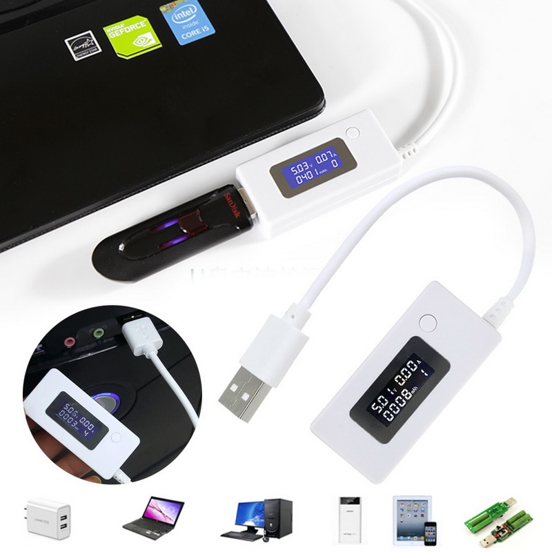 Spannung Strom Meter LCD USB Strom Spannung Arzt Ladegerät Kapazität Strom Spannung Monitor 1Stck