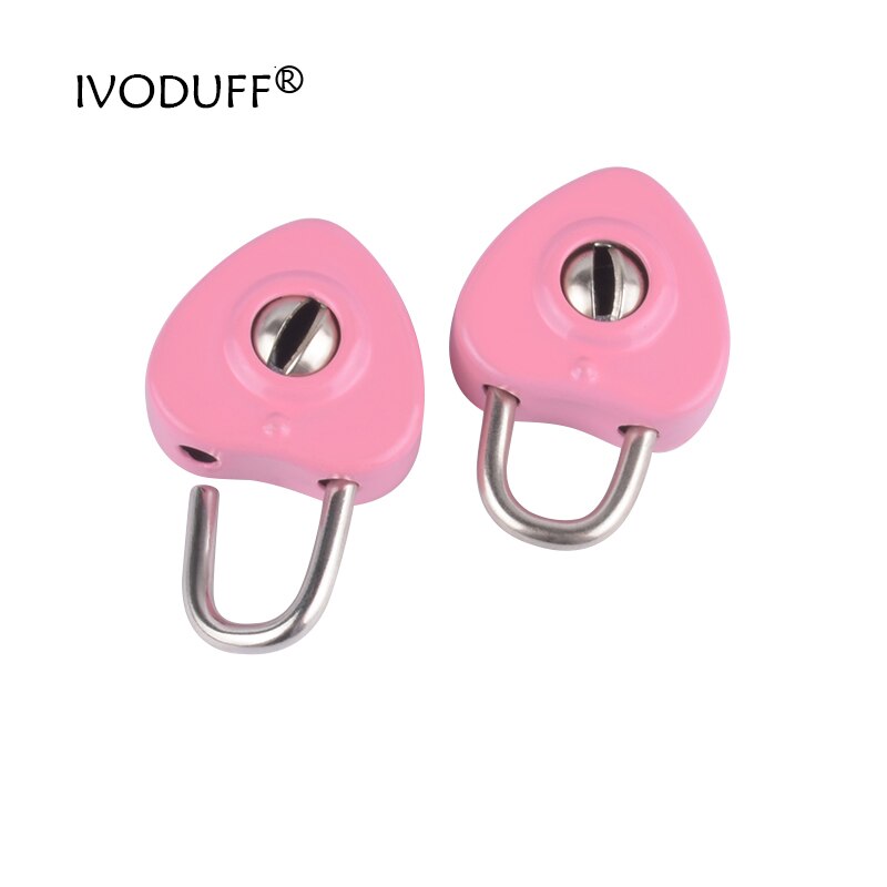 Metal lille hjertelås med nøgler, hjerte hængelås i rosa pink farve til dekoration: Lyserød