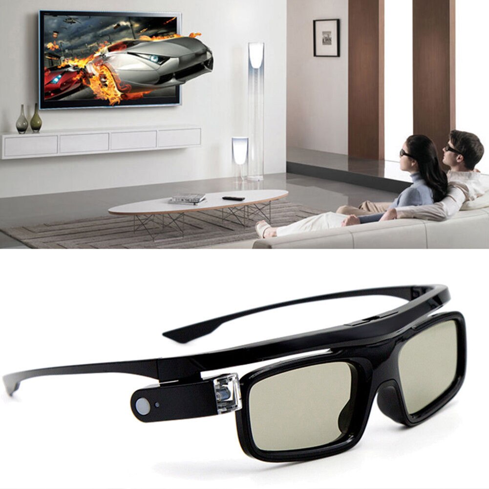 Gafas 3D recargables por USB, accesorios de obturador activo, fácil de usar, ligero, uso Visual en el hogar, Universal, para proyector DLP Link