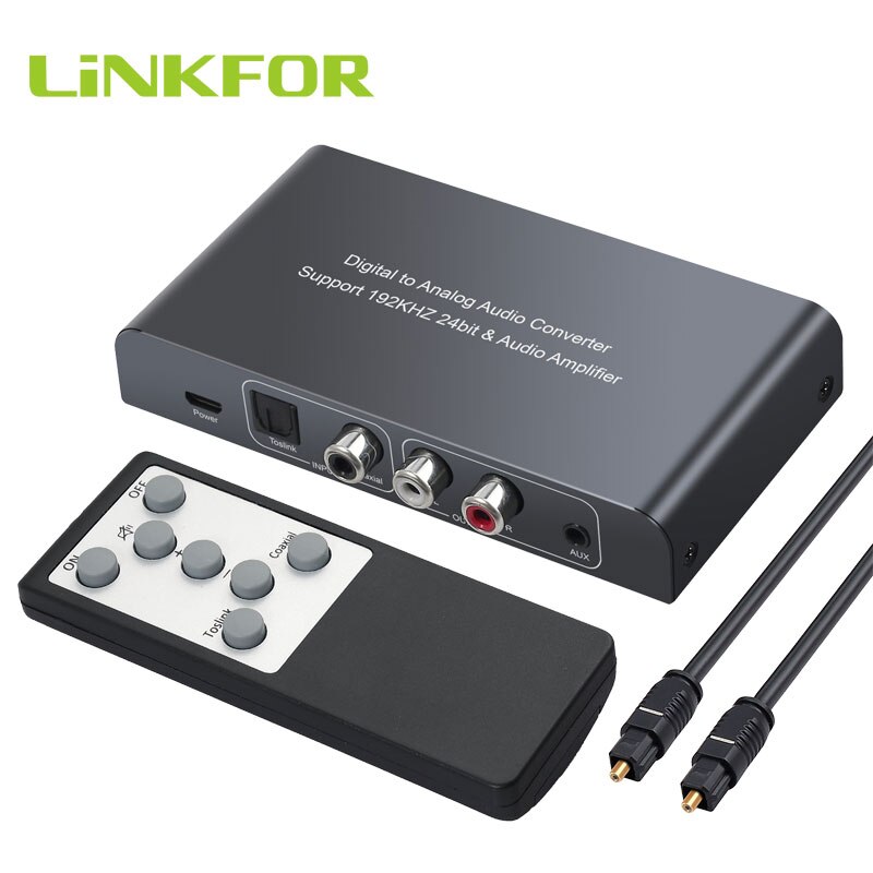 Linkfor Digitale Audio Analoog Converter Met Ir Dac Digitaal Naar Analoog Audio Converter Ondersteuning Volumeregeling Mute Op Of off