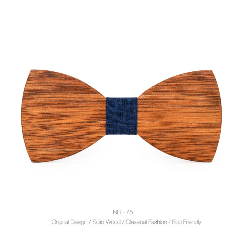 Wood Bow Tie Mens Wooden Bow Ties Party Business Butterfly Cravat Party Ties For Men Wood Ties Women Kids: NB-75