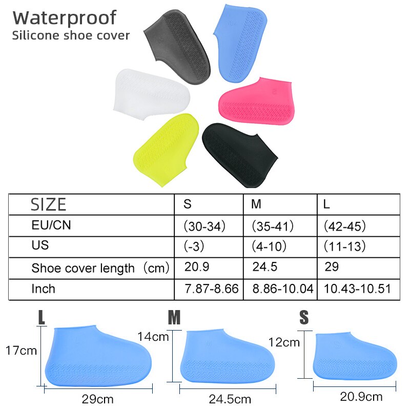 Silicone Kids Rainproof Rain Cover For Shoes Girl Men Waterproof Shoes Cover Unisex Non-slip Women Washable Boots Outdoor