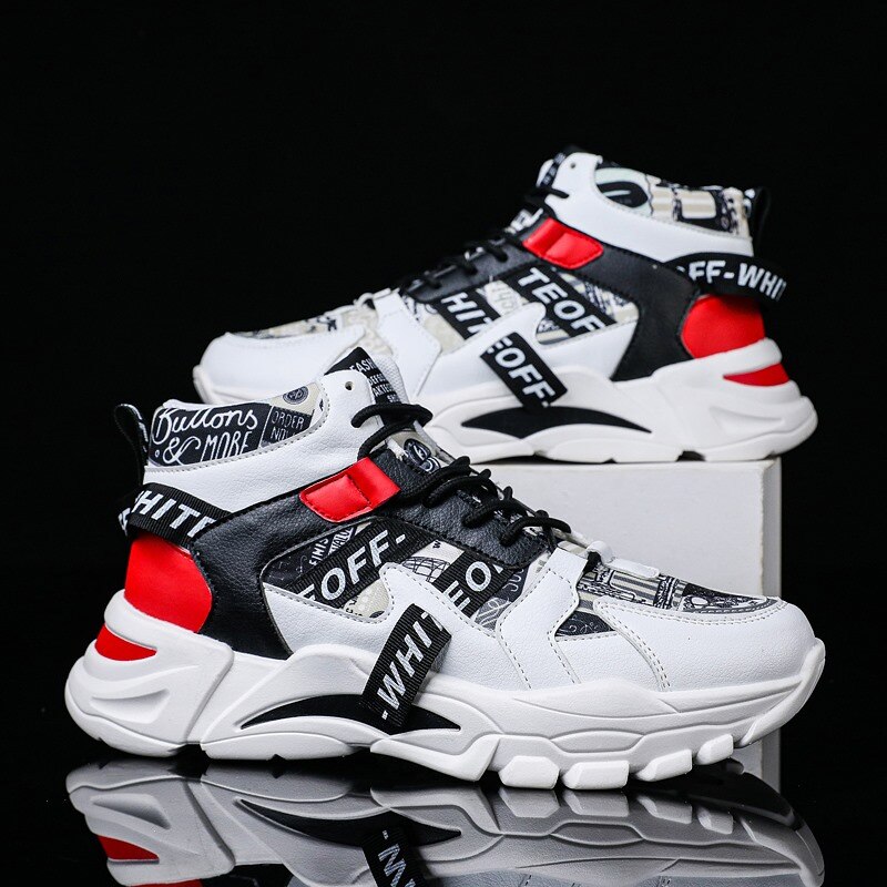 Herre high-top canvas sko mænd forår efterår top sneakers snøre høj stil afslappet sko til mænd