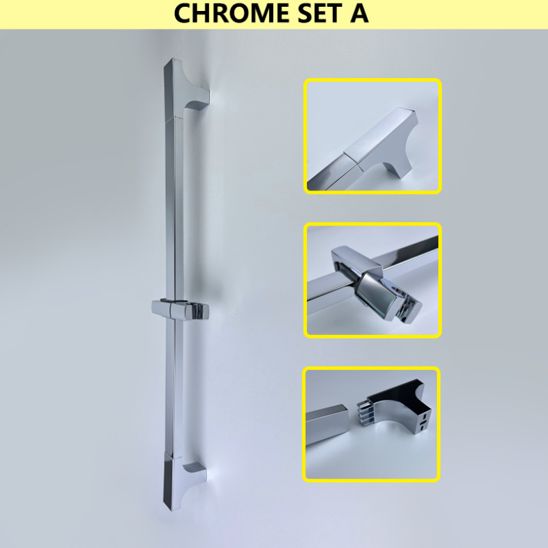Shower Bar Angel Height Adjustable Sliding Hand Shower Bar Chrome Matt Black Stainless Steel 64cm Bathroom Fixtures: light yellow