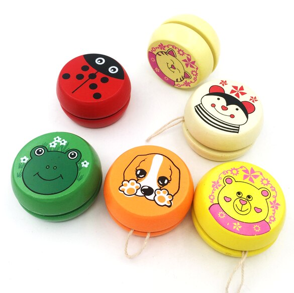 3 stk søde dyreprint træ yoyo legetøj mariehøne legetøj børn yo-yo yo yo legetøj til børn børn yoyo ball gyh